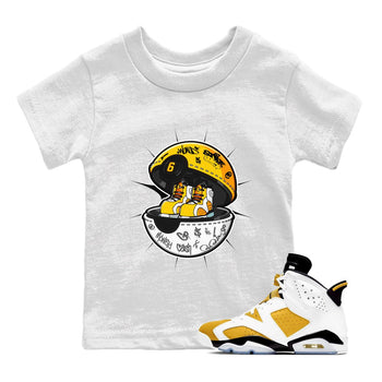 Air Jordan 6 Yellow Ochre shirt to match jordans Sneaker Capsule sneaker tees AJ6 Yellow Ochre SNRT Sneaker Release Tees Baby Toddler White 1 T-Shirt