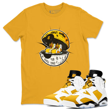 Air Jordan 6 Yellow Ochre shirt to match jordans Sneaker Capsule sneaker tees AJ6 Yellow Ochre SNRT Sneaker Release Tees Unisex Gold 1 T-Shirt