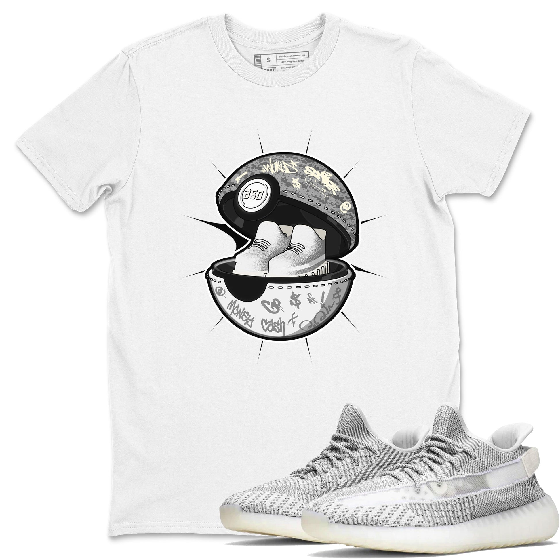 Yeezy 350 Static shirt to match jordans Sneaker Capsule sneaker tees Adidas Yeezy 350 Static SNRT Sneaker Release Tees Unisex White 1 T-Shirt