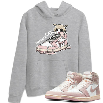 Air Jordan 1 Washed Pink Sneaker Match Tees Sneaker Cat Sneaker Tees Air Jordan 1 High OG WMNS Washed Pink Sneaker Release Tees Unisex Shirts Heather Grey 1