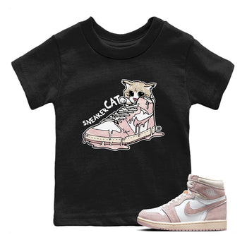 Air Jordan 1 Washed Pink Sneaker Match Tees Sneaker Cat Sneaker Tees Air Jordan 1 High OG WMNS Washed Pink Sneaker Release Tees Kids Shirts Black 1