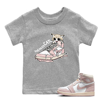 Air Jordan 1 Washed Pink Sneaker Cat Baby and Kids Sneaker Tees Air Jordan 1 High OG WMNS Washed Pink Kids Sneaker Tees Size Chart
