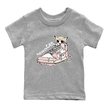 Air Jordan 1 Washed Pink Sneaker Match Tees Sneaker Cat Sneaker Tees Air Jordan 1 High OG WMNS Washed Pink Sneaker Release Tees Kids Shirts Heather Grey 2