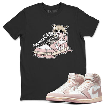 Air Jordan 1 Washed Pink Sneaker Match Tees Sneaker Cat Sneaker Tees Air Jordan 1 High OG WMNS Washed Pink Sneaker Release Tees Unisex Shirts Black 1