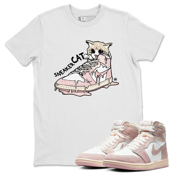 Air Jordan 1 Washed Pink Sneaker Match Tees Sneaker Cat Sneaker Tees Air Jordan 1 High OG WMNS Washed Pink Sneaker Release Tees Unisex Shirts White 1