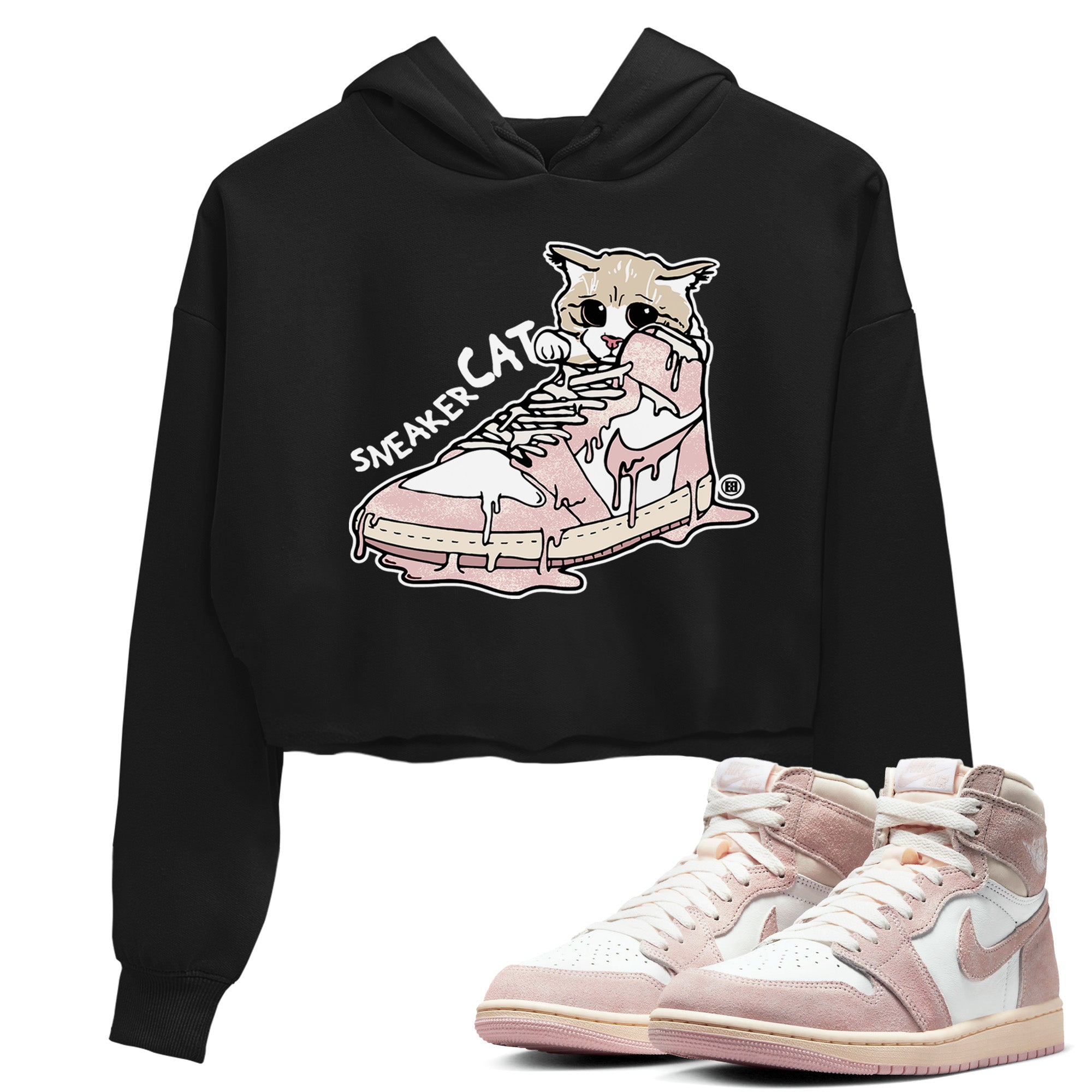 Air Jordan 1 Washed Pink Sneaker Match Tees Sneaker Cat Sneaker Tees Air Jordan 1 High OG WMNS Washed Pink Sneaker Release Tees Women's Shirts Black 1