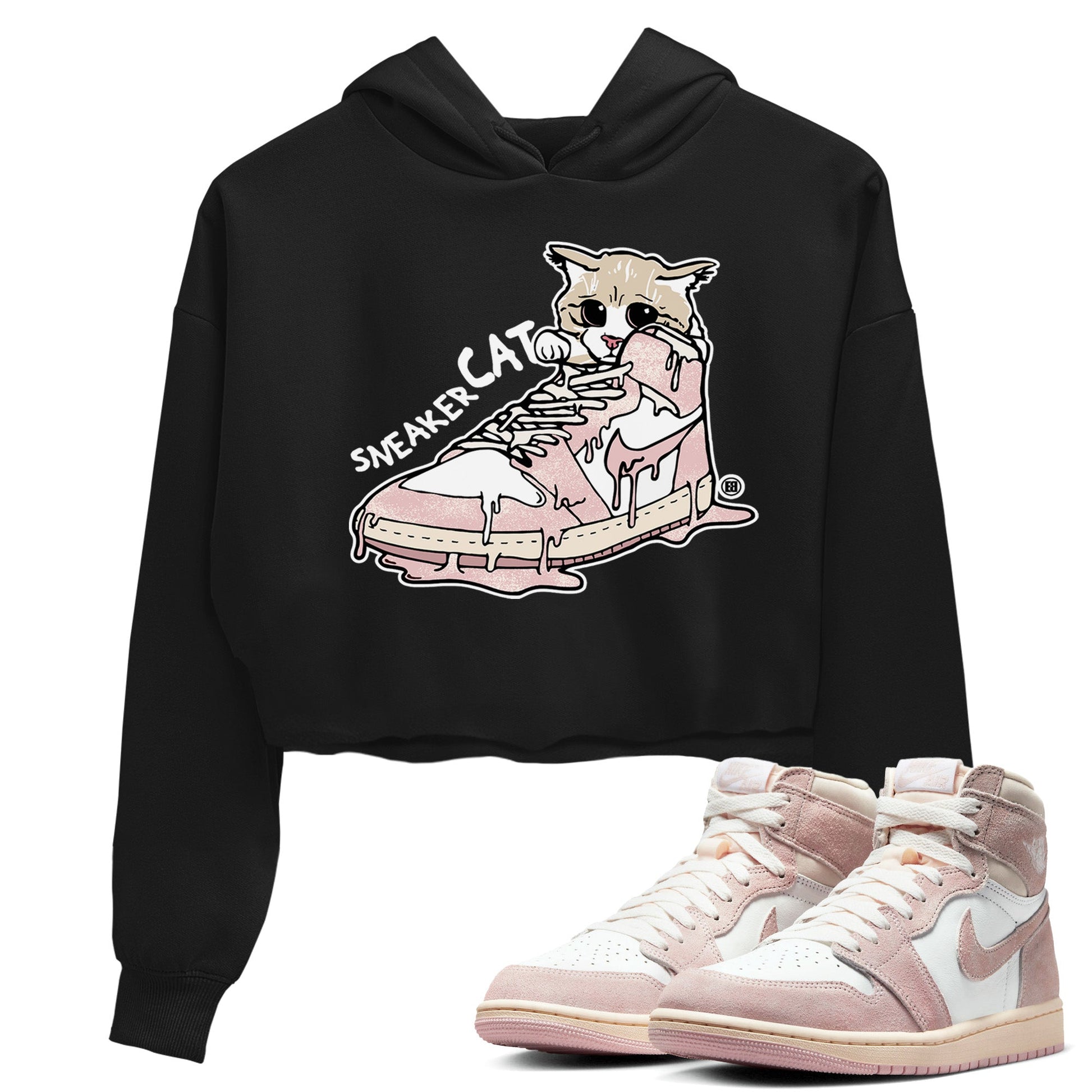 Air Jordan 1 Washed Pink Sneaker Match Tees Sneaker Cat Sneaker Tees Air Jordan 1 High OG WMNS Washed Pink Sneaker Release Tees Women's Shirts Black 1