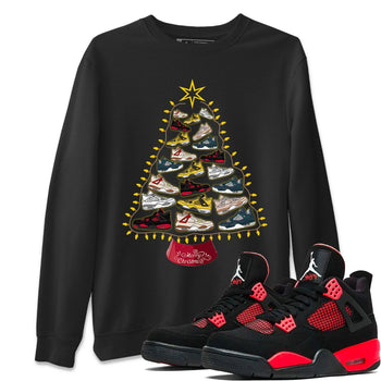Jordan 4 Red Thunder Sneaker Match Tees Sneaker Christmas Tree Sneaker Tees Jordan 4 Red Thunder Sneaker Release Tees Unisex Shirts