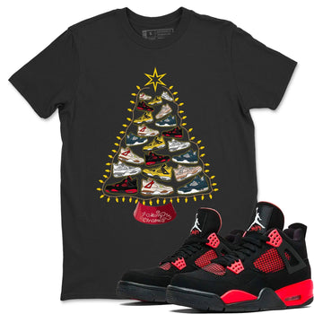 Jordan 4 Red Thunder Sneaker Match Tees Sneaker Christmas Tree Sneaker Tees Jordan 4 Red Thunder Sneaker Release Tees Unisex Shirts