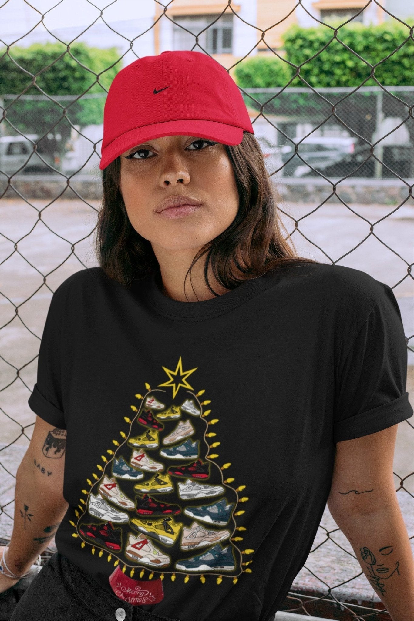 Jordan 4 Red Thunder Sneaker Match Tees Sneaker Christmas Tree Sneaker Tees Jordan 4 Red Thunder Sneaker Release Tees Unisex Shirts