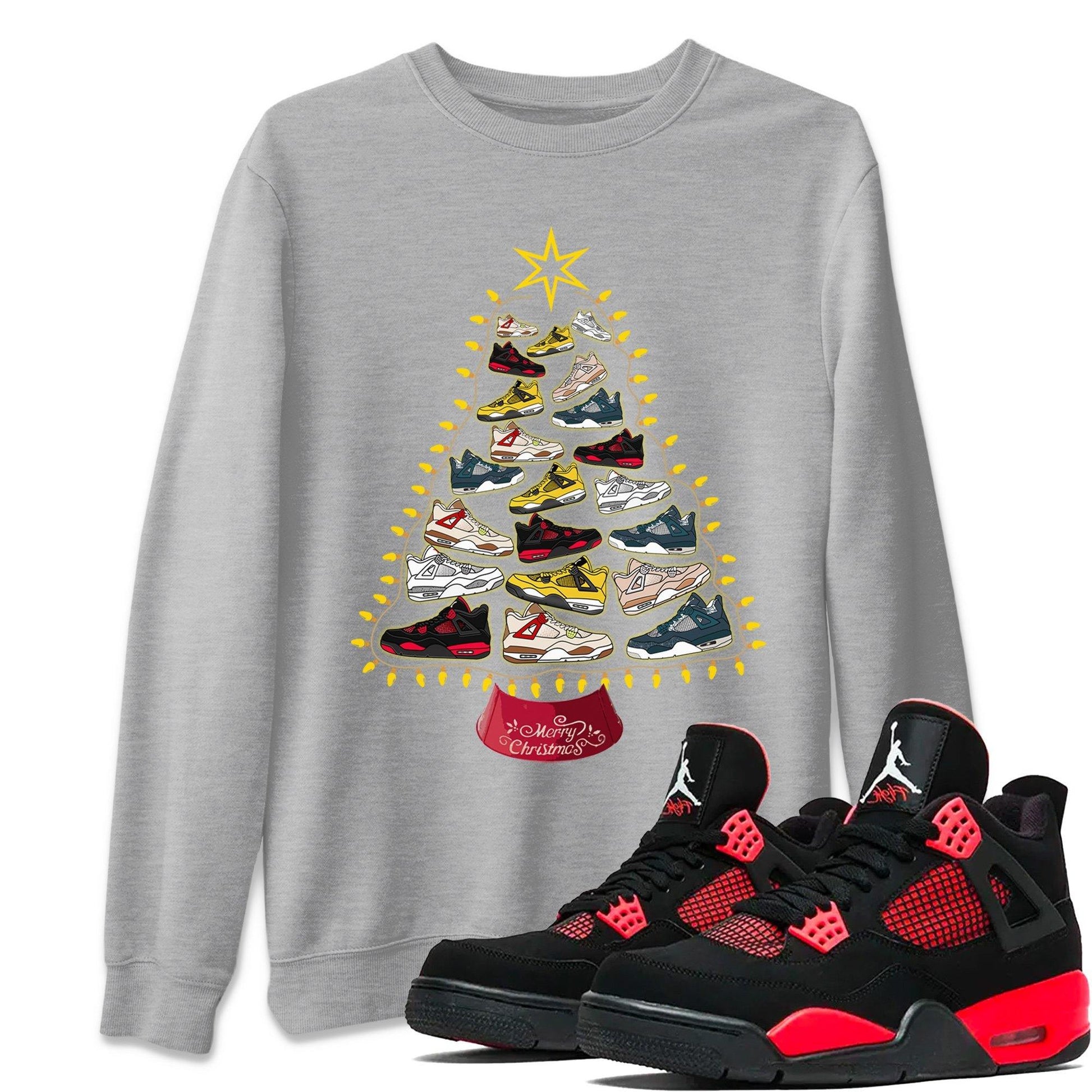 Jordan 4 Red Thunder Sneaker Match Tees Sneaker Christmas Tree Sneaker Tees Jordan 4 Red Thunder Sneaker Release Tees Unisex Shirts