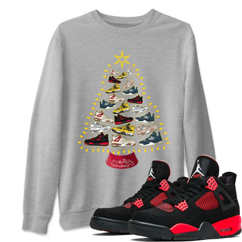 Jordan 4 Red Thunder Sneaker Match Tees Sneaker Christmas Tree Sneaker Tees Jordan 4 Red Thunder Sneaker Release Tees Unisex Shirts