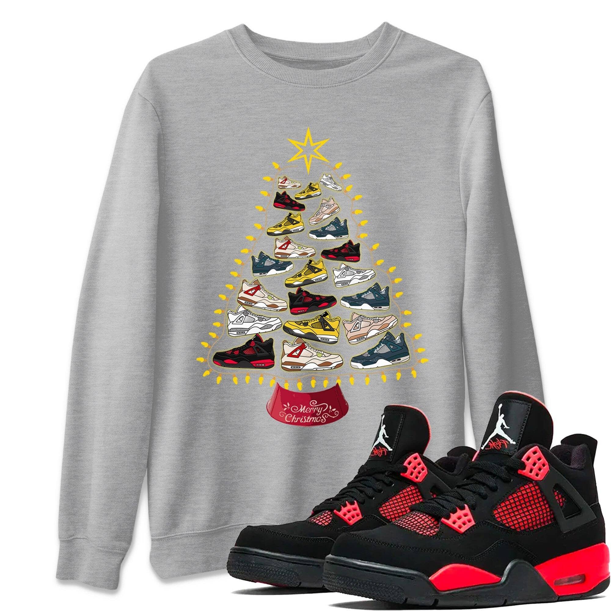Jordan 4 Red Thunder Sneaker Match Tees Sneaker Christmas Tree Sneaker Tees Jordan 4 Red Thunder Sneaker Release Tees Unisex Shirts