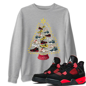 Jordan 4 Red Thunder Sneaker Match Tees Sneaker Christmas Tree Sneaker Tees Jordan 4 Red Thunder Sneaker Release Tees Unisex Shirts