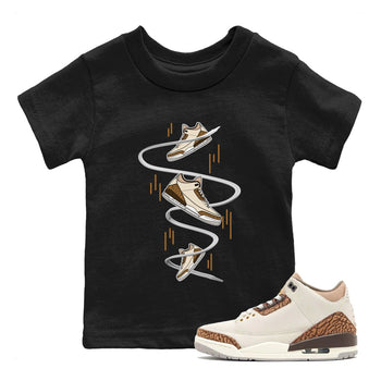 Air Jordan 3 Palomino Sneaker Match Tees Sneaker Drop Sneaker Tees AJ3 Palomino Sneaker Release Tees Kids Shirts Black 1