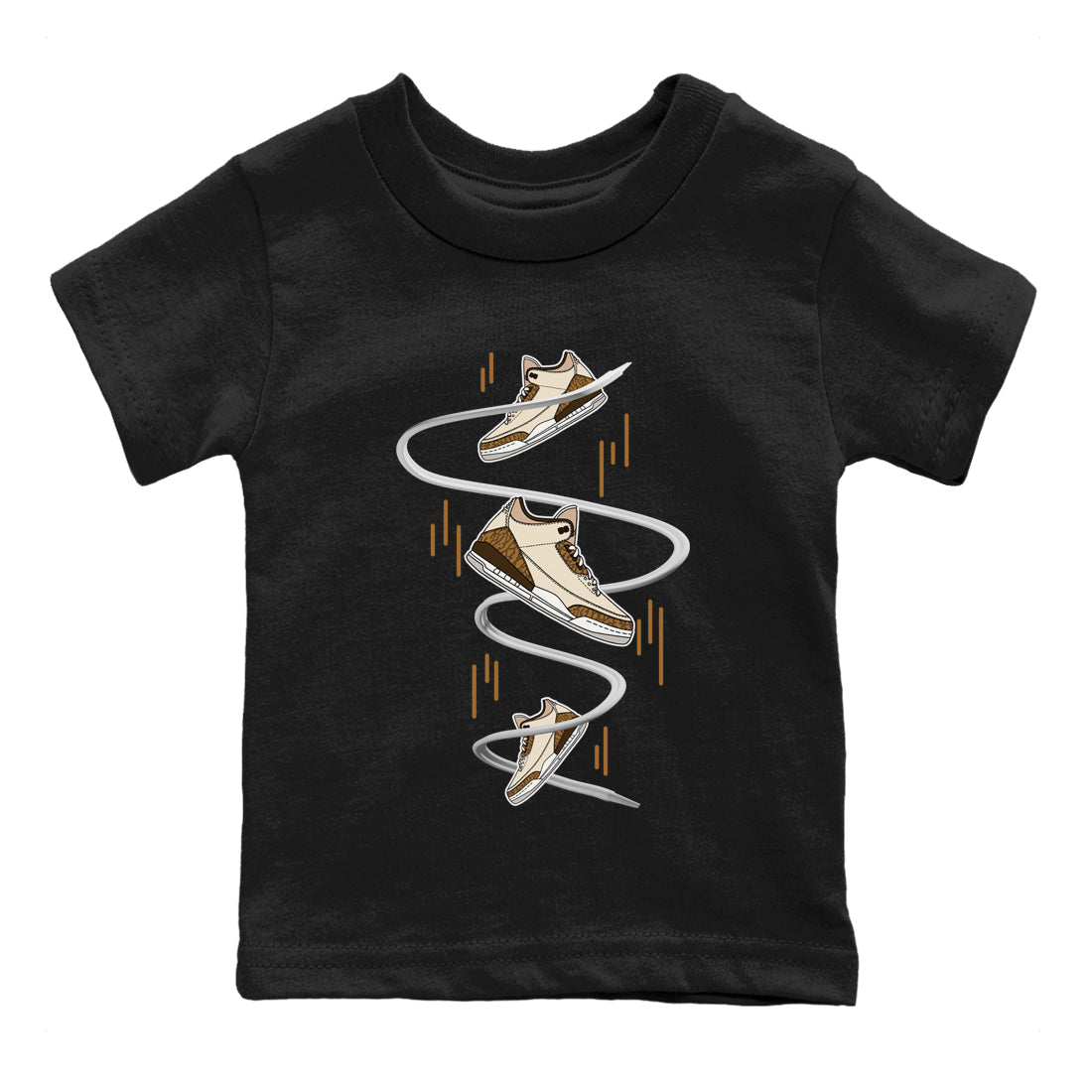 Air Jordan 3 Palomino Sneaker Match Tees Sneaker Drop Sneaker Tees AJ3 Palomino Sneaker Release Tees Kids Shirts Black 2