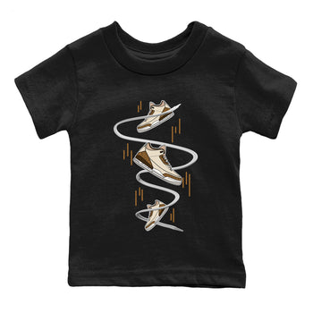 Air Jordan 3 Palomino Sneaker Match Tees Sneaker Drop Sneaker Tees AJ3 Palomino Sneaker Release Tees Kids Shirts Black 2
