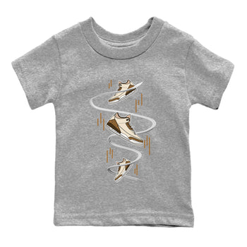 Air Jordan 3 Palomino Sneaker Match Tees Sneaker Drop Sneaker Tees AJ3 Palomino Sneaker Release Tees Kids Shirts Heather Grey 2