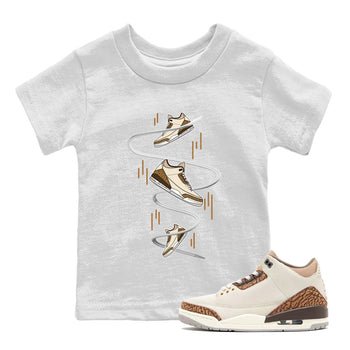 Air Jordan 3 Palomino Sneaker Match Tees Sneaker Drop Sneaker Tees AJ3 Palomino Sneaker Release Tees Kids Shirts White 1