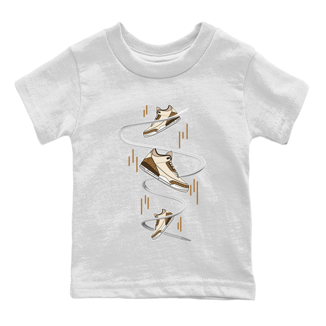Air Jordan 3 Palomino Sneaker Match Tees Sneaker Drop Sneaker Tees AJ3 Palomino Sneaker Release Tees Kids Shirts White 2
