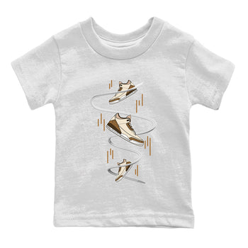 Air Jordan 3 Palomino Sneaker Match Tees Sneaker Drop Sneaker Tees AJ3 Palomino Sneaker Release Tees Kids Shirts White 2