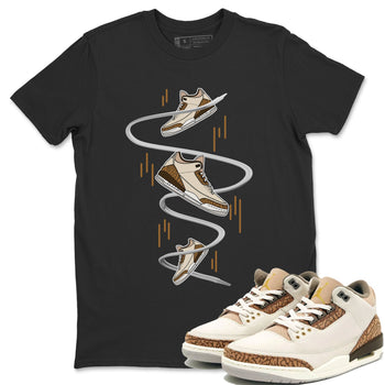 Air Jordan 3 Palomino Sneaker Match Tees Sneaker Drop Sneaker Tees AJ3 Palomino Sneaker Release Tees Unisex Shirts Black 1