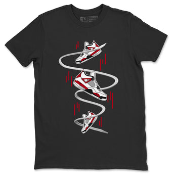 Air Jordan 4 Red Cement Sneaker Match Tees Sneaker Drop Sneaker Tees AJ4 Red Cement Sneaker Release Tees Unisex Shirts Black 2