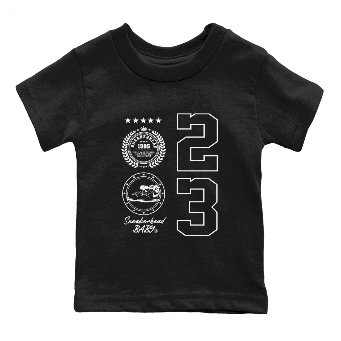 Air Jordan 1 High OG Black White shirt to match jordans Sneaker Emblem sneaker tees 1s Black White SNRT sneaker release tees baby toddler Black 2 cotton Shirt