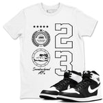 Air Jordan 1 High OG Black White shirt to match jordans Sneaker Emblem sneaker tees 1s Black White SNRT Sneaker Release Tees unisex cotton White 1 crew neck shirt