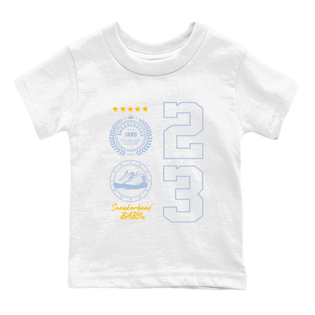 Sneaker Emblem sneaker match tees to Blue Grey 13s street fashion brand for shirts to match Jordans SNRT Sneaker Tees Air Jordan 13 Blue Grey unisex t-shirt White 2 youth shirt