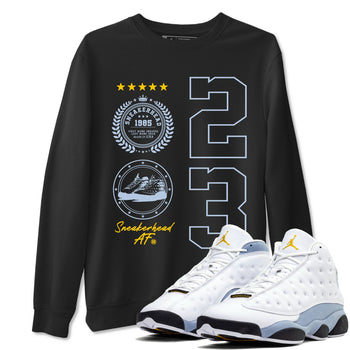 Sneaker Emblem sneaker match tees to Blue Grey 13s street fashion brand for shirts to match Jordans SNRT Sneaker Tees Air Jordan 13 Blue Grey unisex t-shirt Black 1 unisex shirt