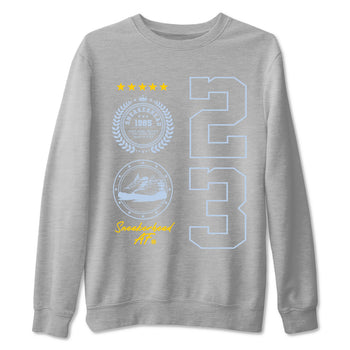 Sneaker Emblem sneaker match tees to Blue Grey 13s street fashion brand for shirts to match Jordans SNRT Sneaker Tees Air Jordan 13 Blue Grey unisex t-shirt Heather Grey 2 unisex shirt