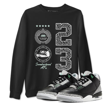 3s Green Glow shirt to match jordans Sneaker Emblem sneaker tees Air Jordan 3 Green Glow SNRT Sneaker Release Tees unisex cotton Black 1 crew neck shirt