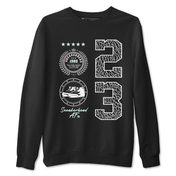 3s Green Glow shirt to match jordans Sneaker Emblem sneaker tees Air Jordan 3 Green Glow SNRT Sneaker Release Tees unisex cotton Black 2 crew neck shirt