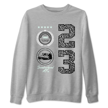 3s Green Glow shirt to match jordans Sneaker Emblem sneaker tees Air Jordan 3 Green Glow SNRT Sneaker Release Tees unisex cotton Heather Grey 2 crew neck shirt