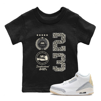 Sneaker Emblem sneaker match tees to Ivory 3s street fashion brand for shirts to match Jordans SNRT Sneaker Tees Air Jordan 3 Craft 'Ivory' unisex t-shirt Black 1 youth shirt
