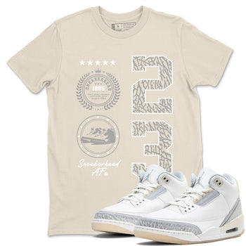 Sneaker Emblem sneaker match tees to Ivory 3s street fashion brand for shirts to match Jordans SNRT Sneaker Tees Air Jordan 3 Craft 'Ivory' unisex t-shirt Natural 1 unisex shirt