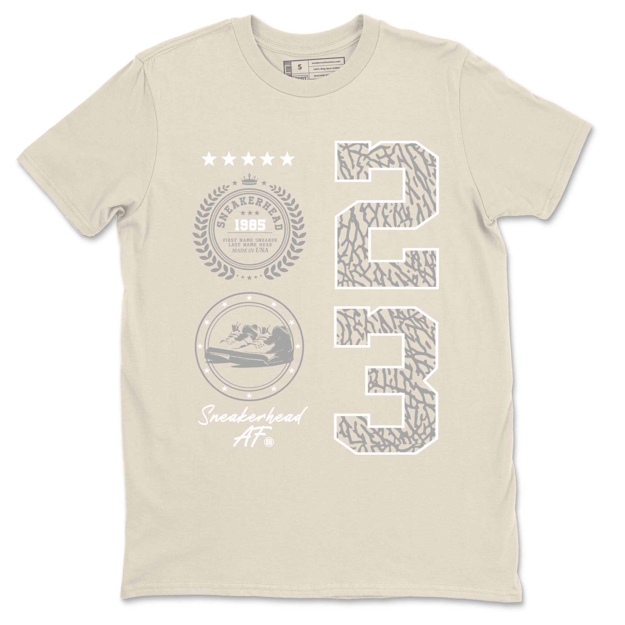 Sneaker Emblem sneaker match tees to Ivory 3s street fashion brand for shirts to match Jordans SNRT Sneaker Tees Air Jordan 3 Craft 'Ivory' unisex t-shirt Natural 2 unisex shirt
