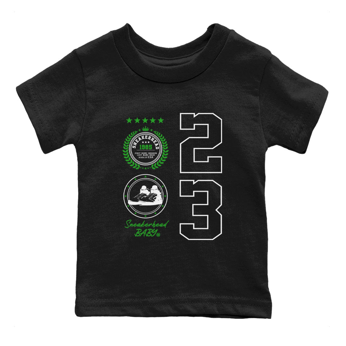 Air Jordan 5 Lucky Green shirt to match jordans Sneaker Emblem sneaker tees Air Jordan 5 Lucky Green SNRT sneaker release tees baby toddler Black 2 cotton Shirt
