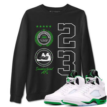 Air Jordan 5 Lucky Green shirt to match jordans Sneaker Emblem sneaker tees Air Jordan 5 Lucky Green SNRT Sneaker Release Tees unisex cotton Black 1 crew neck shirt