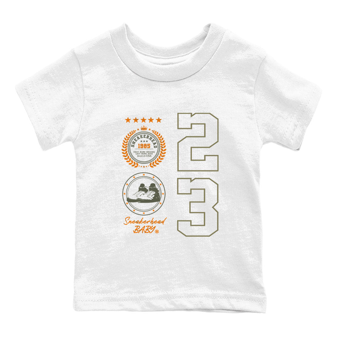 Air Jordan 5 Olive shirt to match jordans Sneaker Emblem sneaker tees 5s Olive SNRT sneaker release tees baby toddler White 2 cotton Shirt
