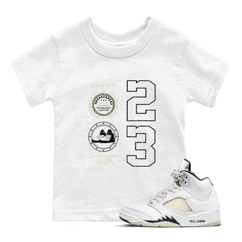Air Jordan 5 Sail shirt to match jordans Sneaker Emblem sneaker tees Air Jordan 5 Sail SNRT sneaker release tees baby toddler White 1 cotton Shirt