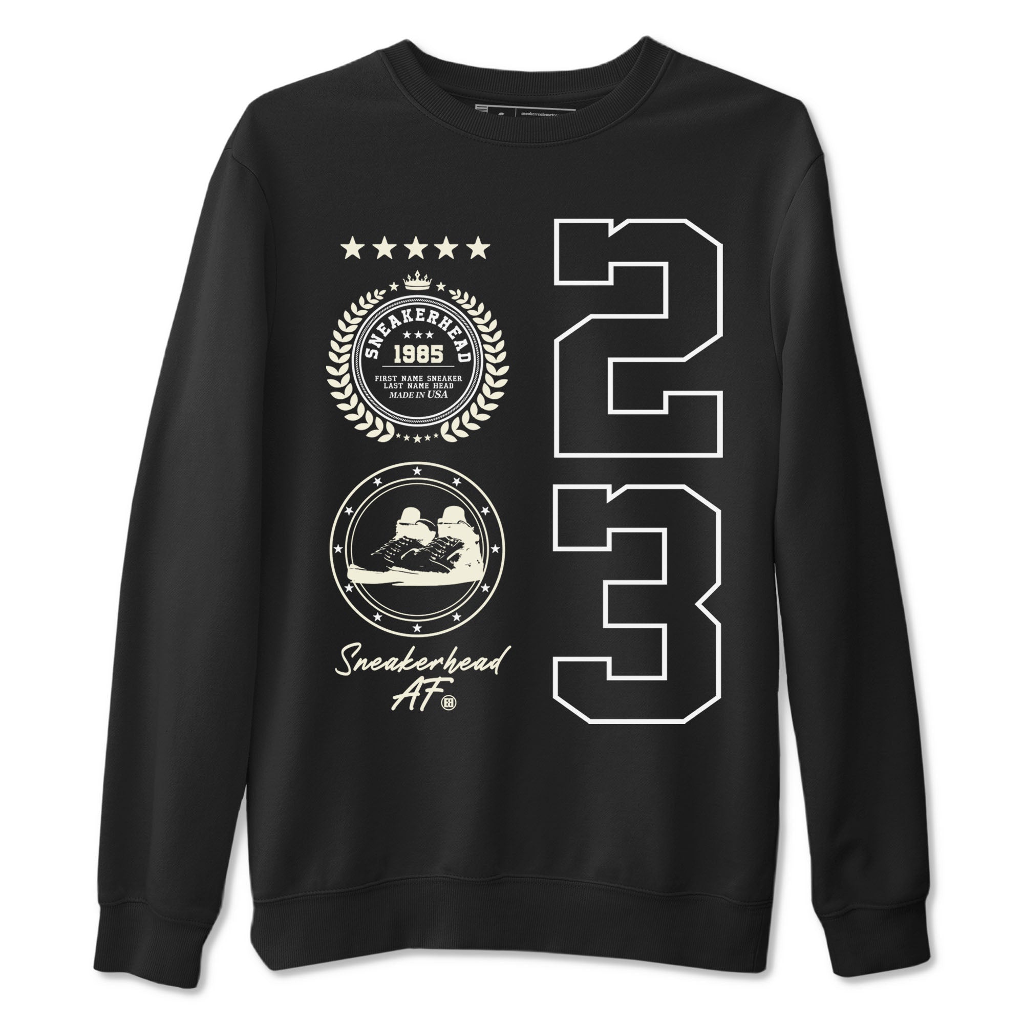 Air Jordan 5 Sail shirt to match jordans Sneaker Emblem sneaker tees Air Jordan 5 Sail SNRT Sneaker Release Tees unisex cotton Black 2 crew neck shirt