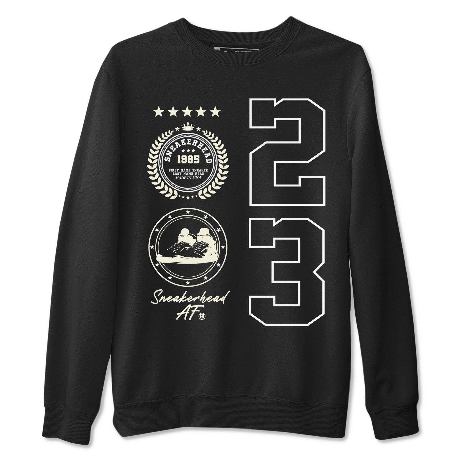 Air Jordan 5 Sail shirt to match jordans Sneaker Emblem sneaker tees Air Jordan 5 Sail SNRT Sneaker Release Tees unisex cotton Black 2 crew neck shirt