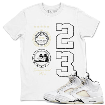 Air Jordan 5 Sail shirt to match jordans Sneaker Emblem sneaker tees Air Jordan 5 Sail SNRT Sneaker Release Tees unisex cotton White 1 crew neck shirt