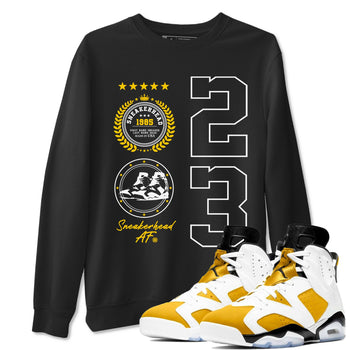 Sneaker Emblem sneaker match tees to Yellow Ochre 6s street fashion brand for shirts to match Jordans SNRT Sneaker Tees Air Jordan 6 Yellow Ochre unisex t-shirt Black 1 unisex shirt