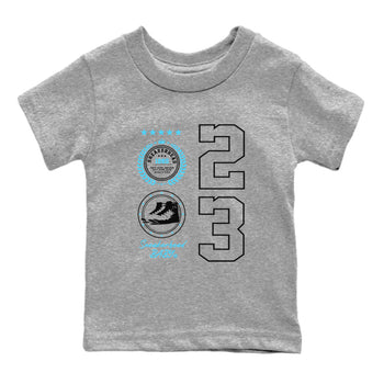 9s Powder Blue shirt to match jordans Sneaker Emblem sneaker tees Air Jordan 9 Powder Blue SNRT sneaker release tees baby toddler Heather Grey 2 cotton Shirt