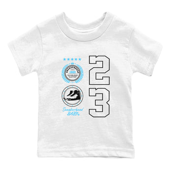 9s Powder Blue shirt to match jordans Sneaker Emblem sneaker tees Air Jordan 9 Powder Blue SNRT sneaker release tees baby toddler White 2 cotton Shirt