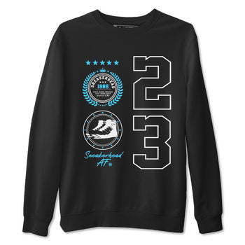 9s Powder Blue shirt to match jordans Sneaker Emblem sneaker tees Air Jordan 9 Powder Blue SNRT Sneaker Release Tees unisex cotton Black 2 crew neck shirt