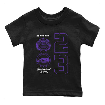 Sneaker Emblem sneaker match tees to Court Purple Dunks street fashion brand for shirts to match Jordans SNRT Sneaker Tees Dunk Low Court Purple unisex t-shirt Black 2 youth shirt